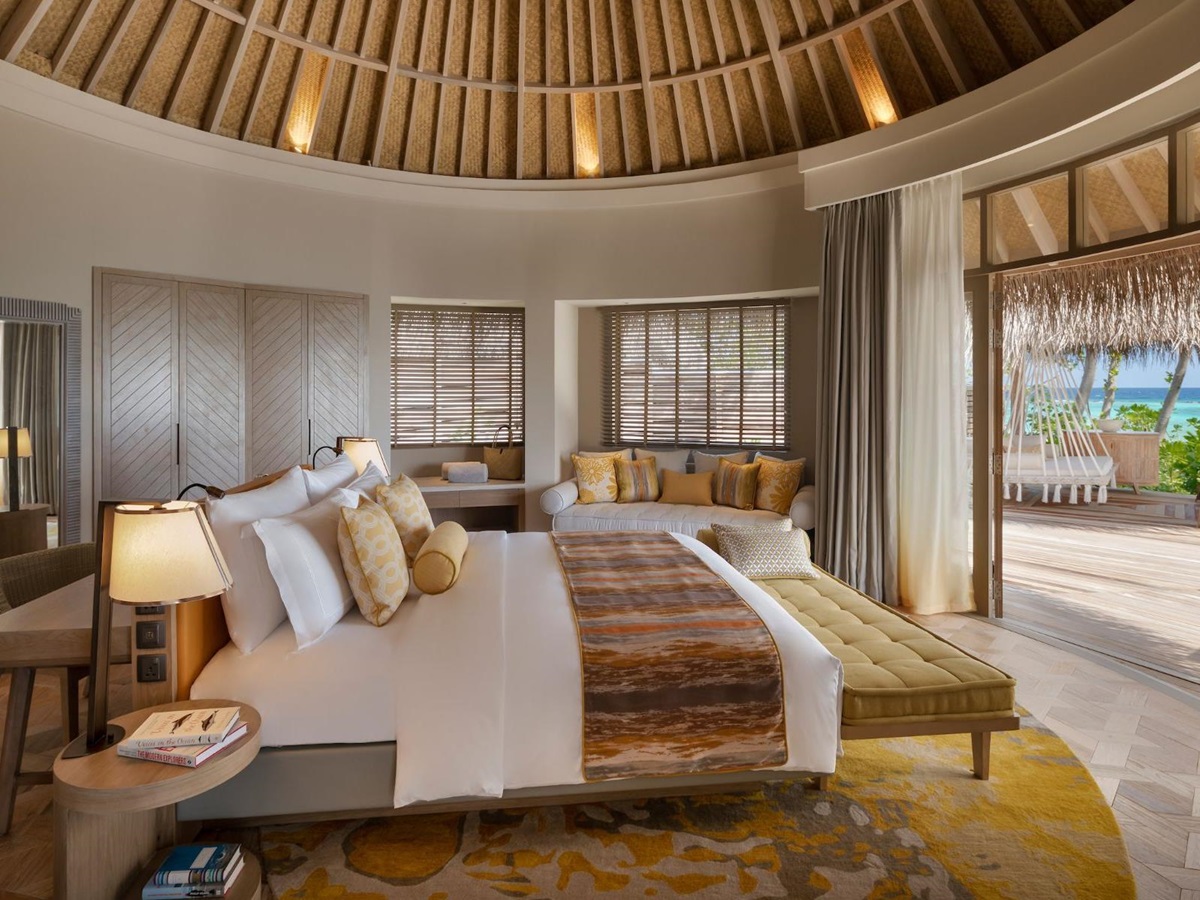 Beach Residence bedroom at the Nautilus luxury private island resort in the Maldives