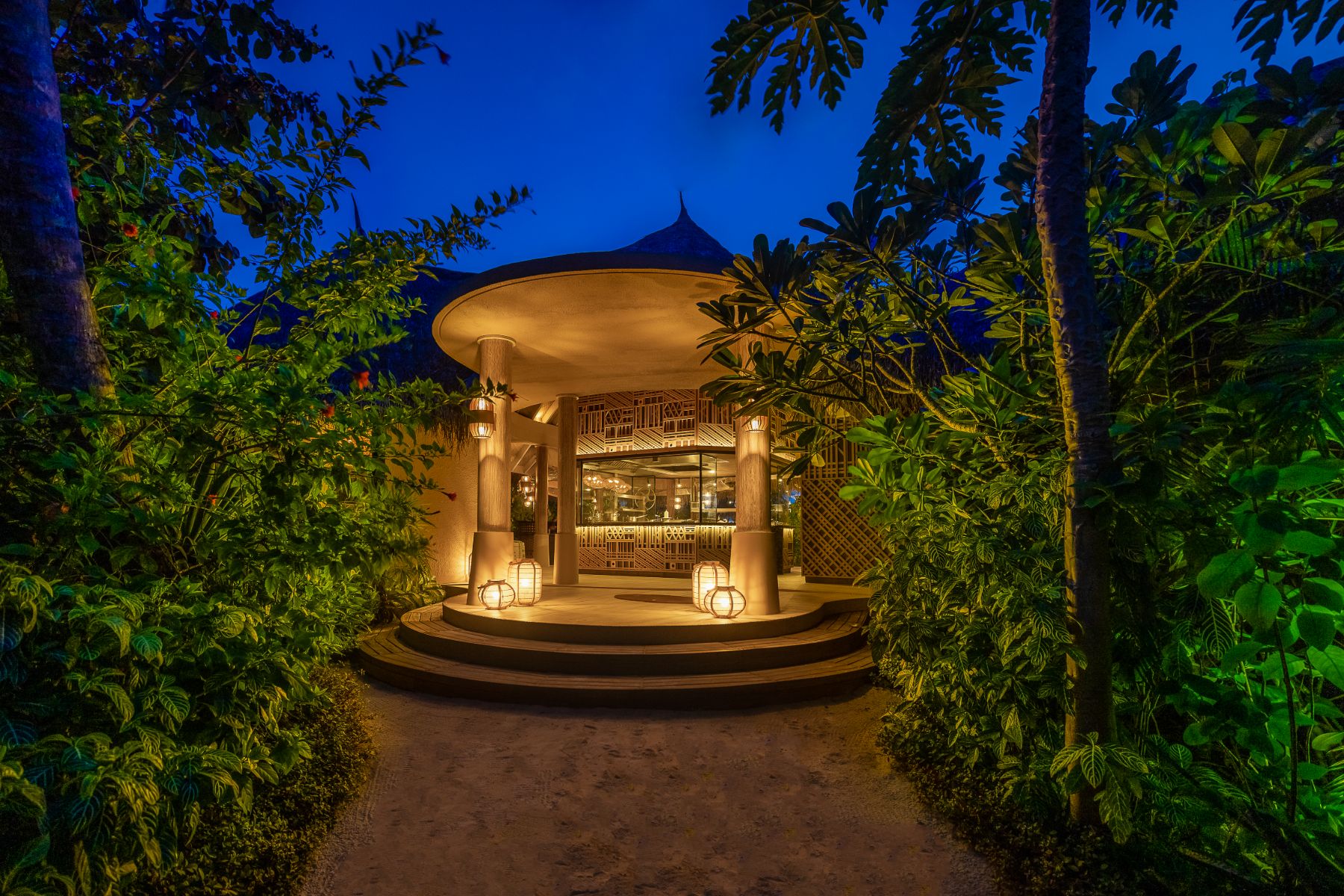 Ocaso entrance at the Nautilus luxury private island resort in the Maldives