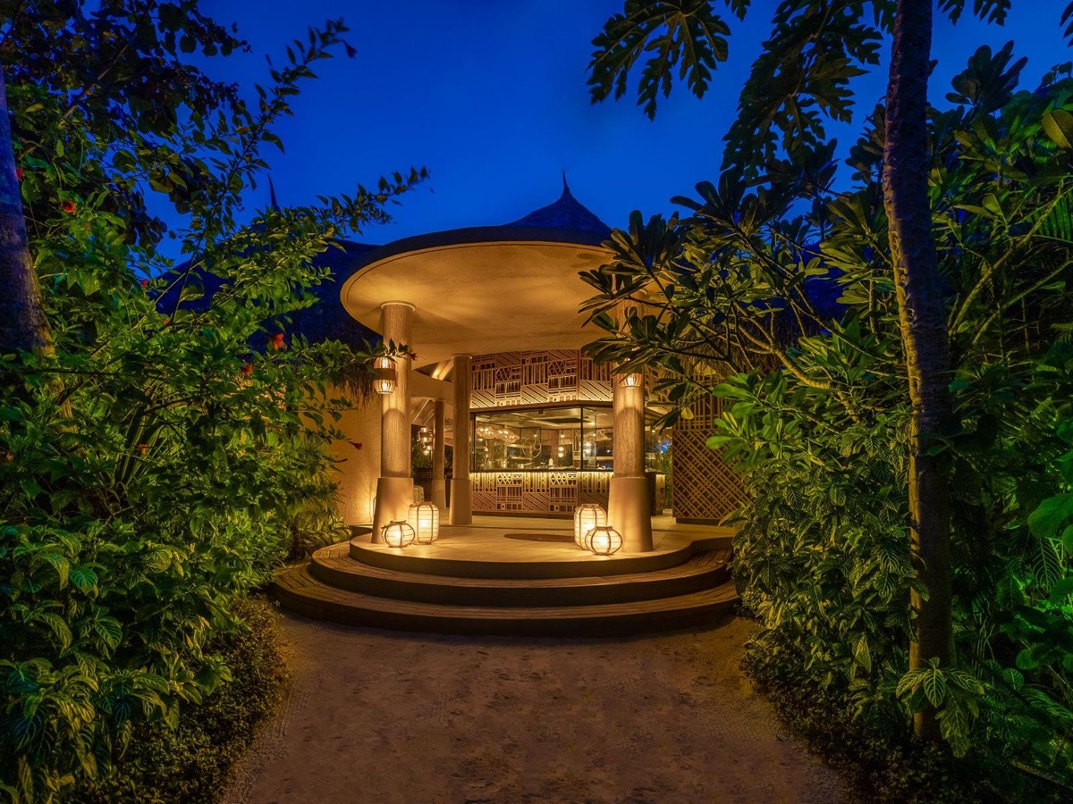 Ocaso entrance at the Nautilus luxury private island resort in the Maldives