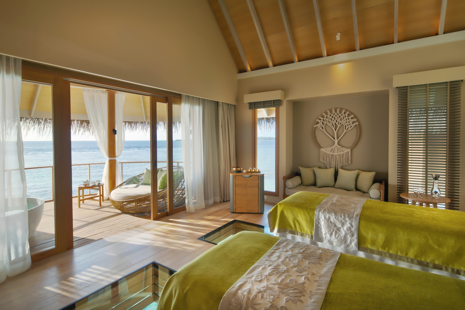 Couple's treatment room at Solasta Spa at luxury resort The Nautilus in the Maldives