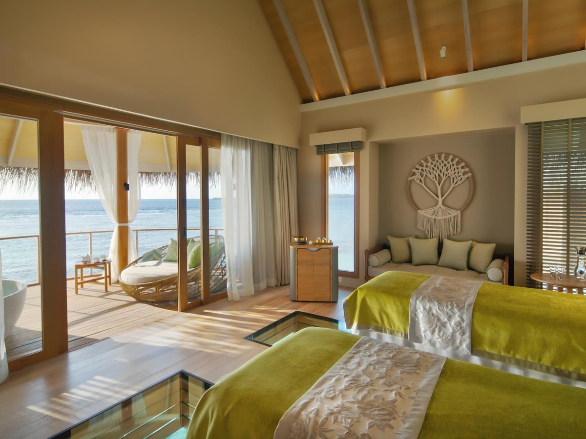 Couple's treatment room at Solasta Spa at luxury resort The Nautilus in the Maldives