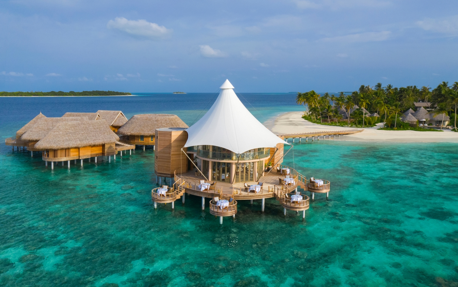 Exterior of Zeytoun Restaurant at luxury resort The Nautilus in the Maldives