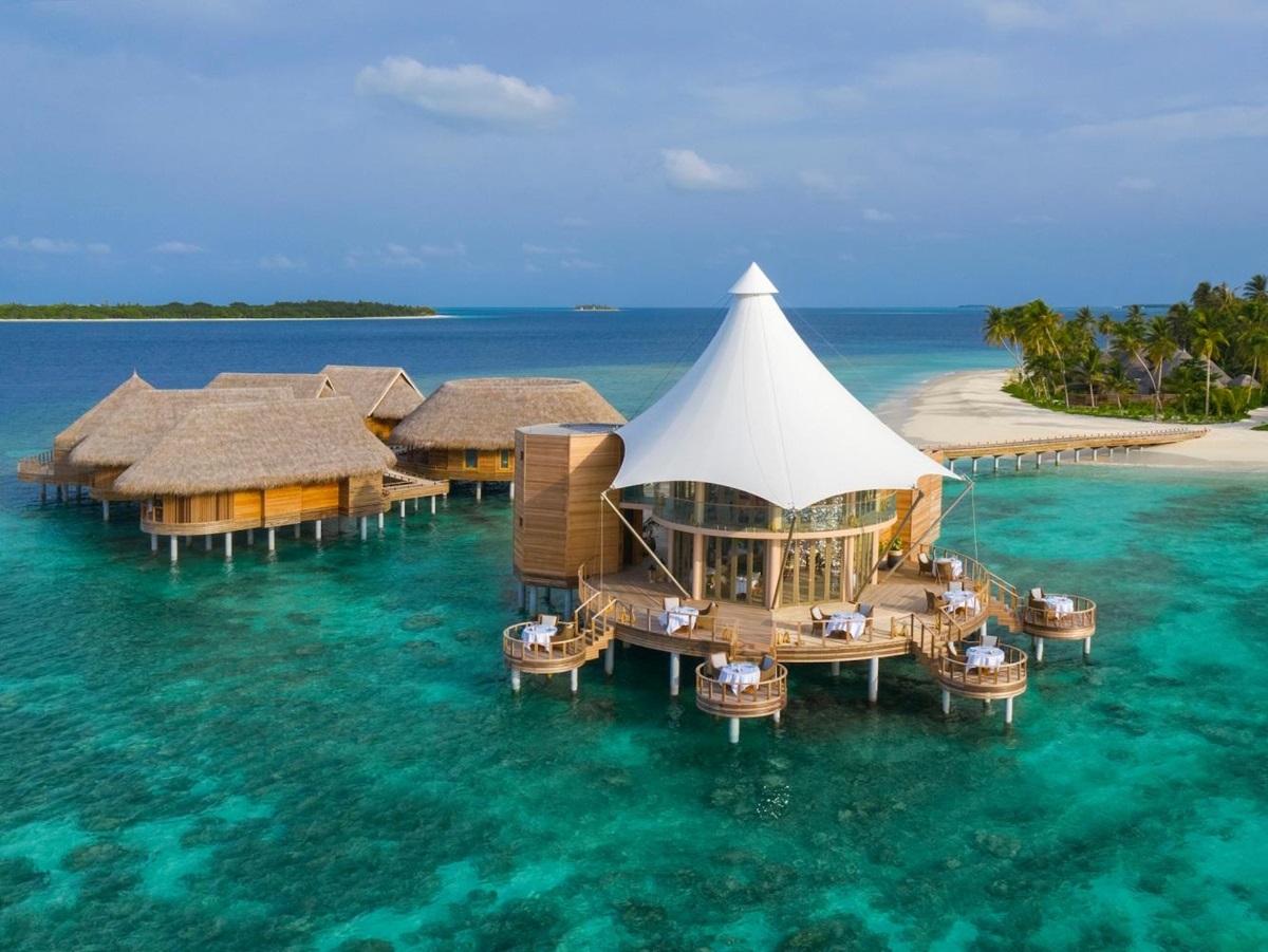 Exterior of Zeytoun Restaurant at luxury resort The Nautilus in the Maldives