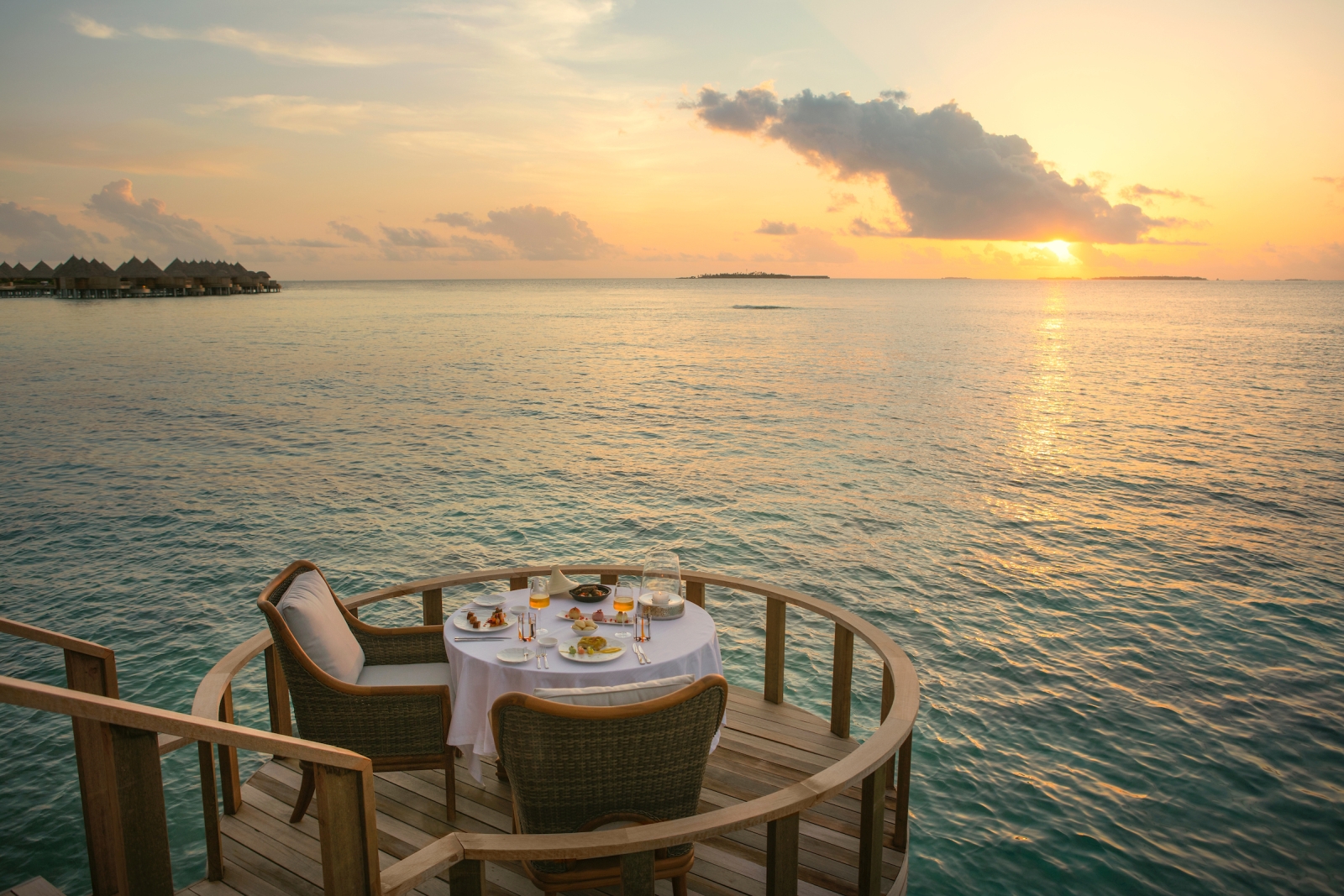 Dining at Zeytoun Restaurant with panoramic views over the Indian Ocean at luxury resort The Nautilus in the Maldives