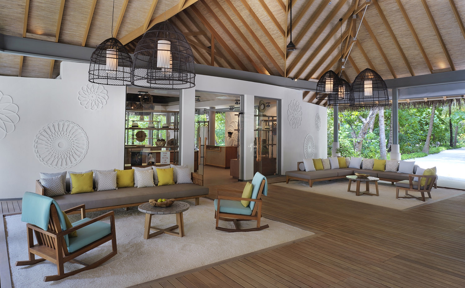 Open space of reception and sand boutique