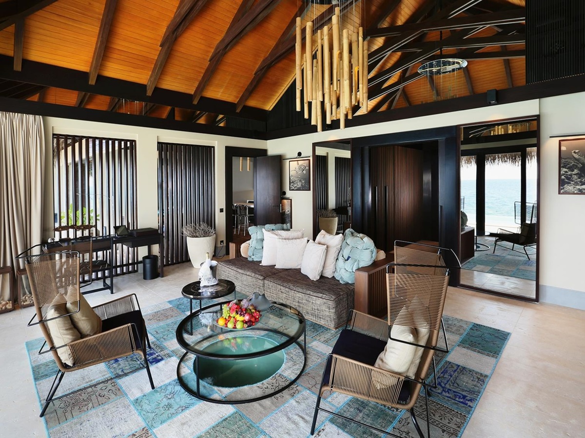 Ocean Pool House Living Room on Velaa Private Island in the Maldives