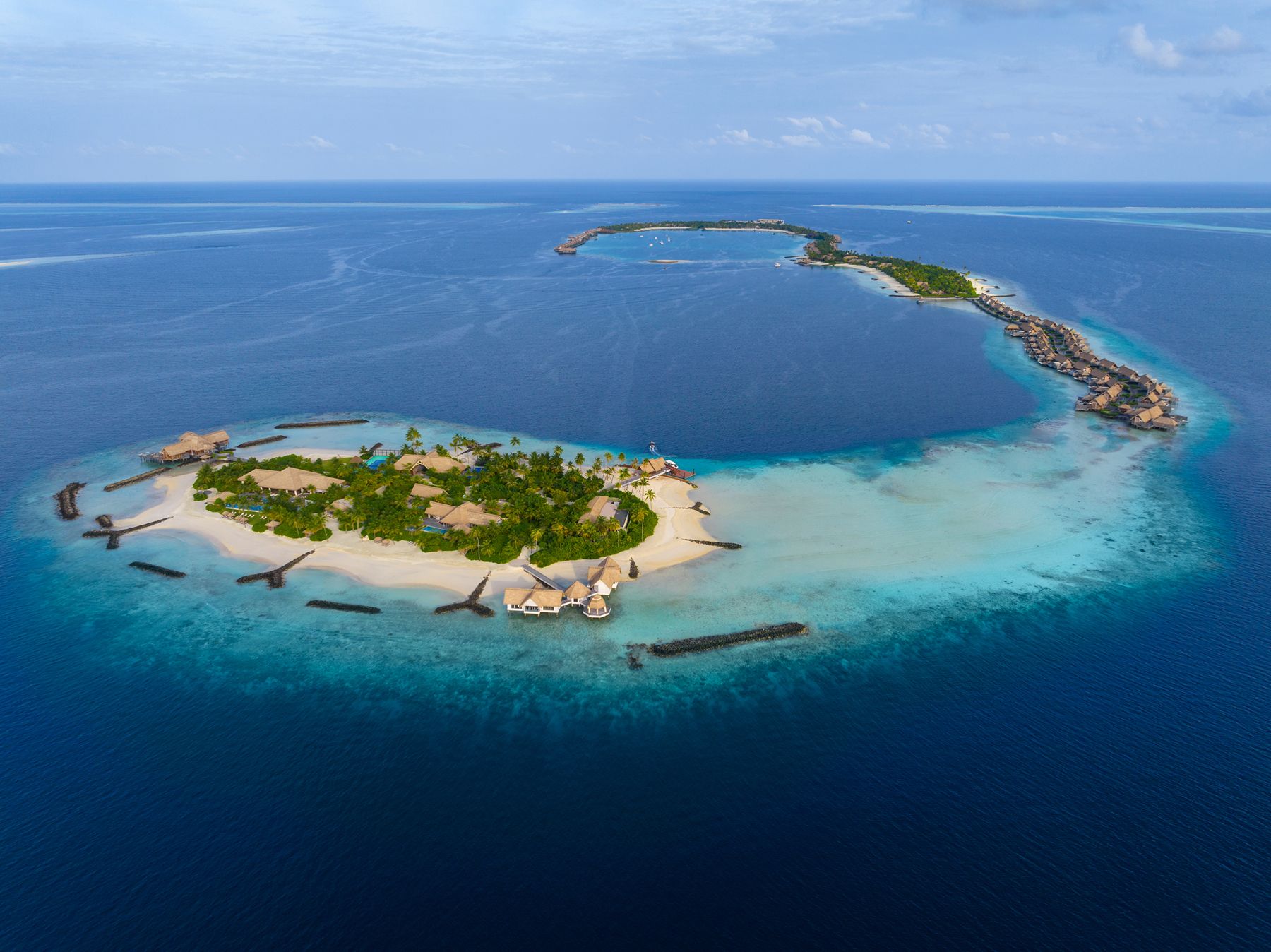 Aerial view of Waldorf Astoria Maldives Ithaafushi