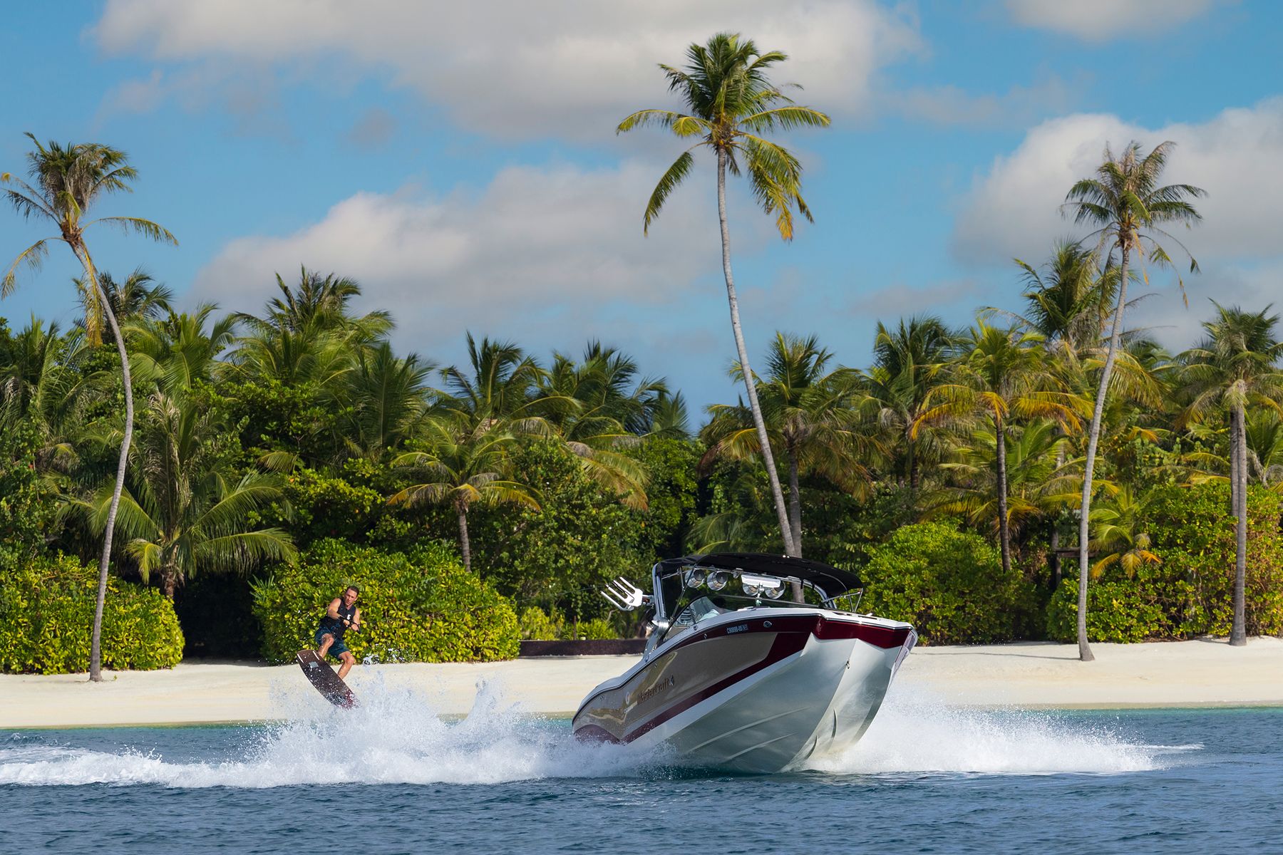 Jet skiing at Waldorf Astoria Maldives Ithaafushi