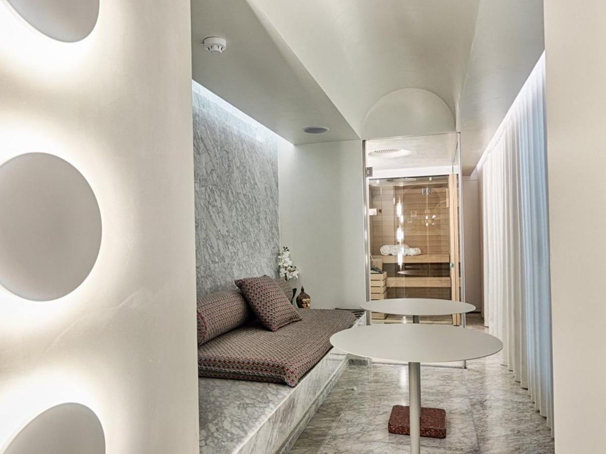 Private sauna in a Don Pietro room at the Rosselli AX Privilege Hotel in Valletta Malta