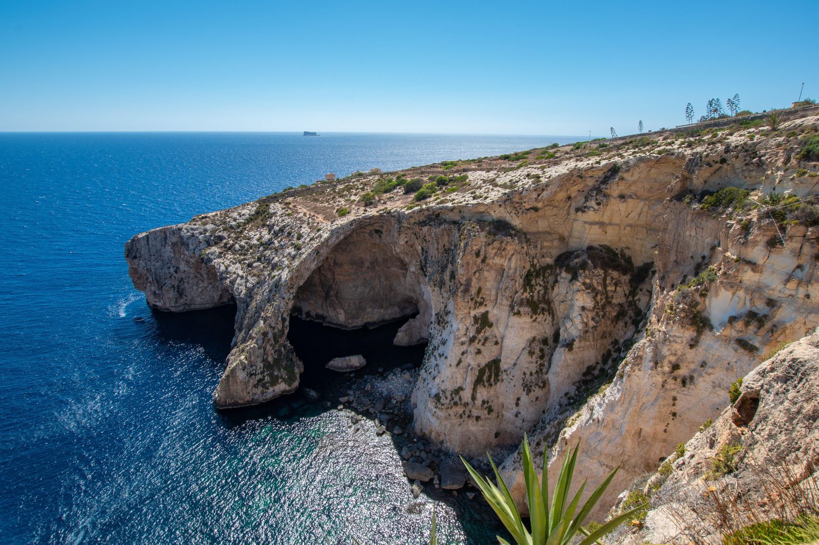 View over the Blue Grotto in Malta