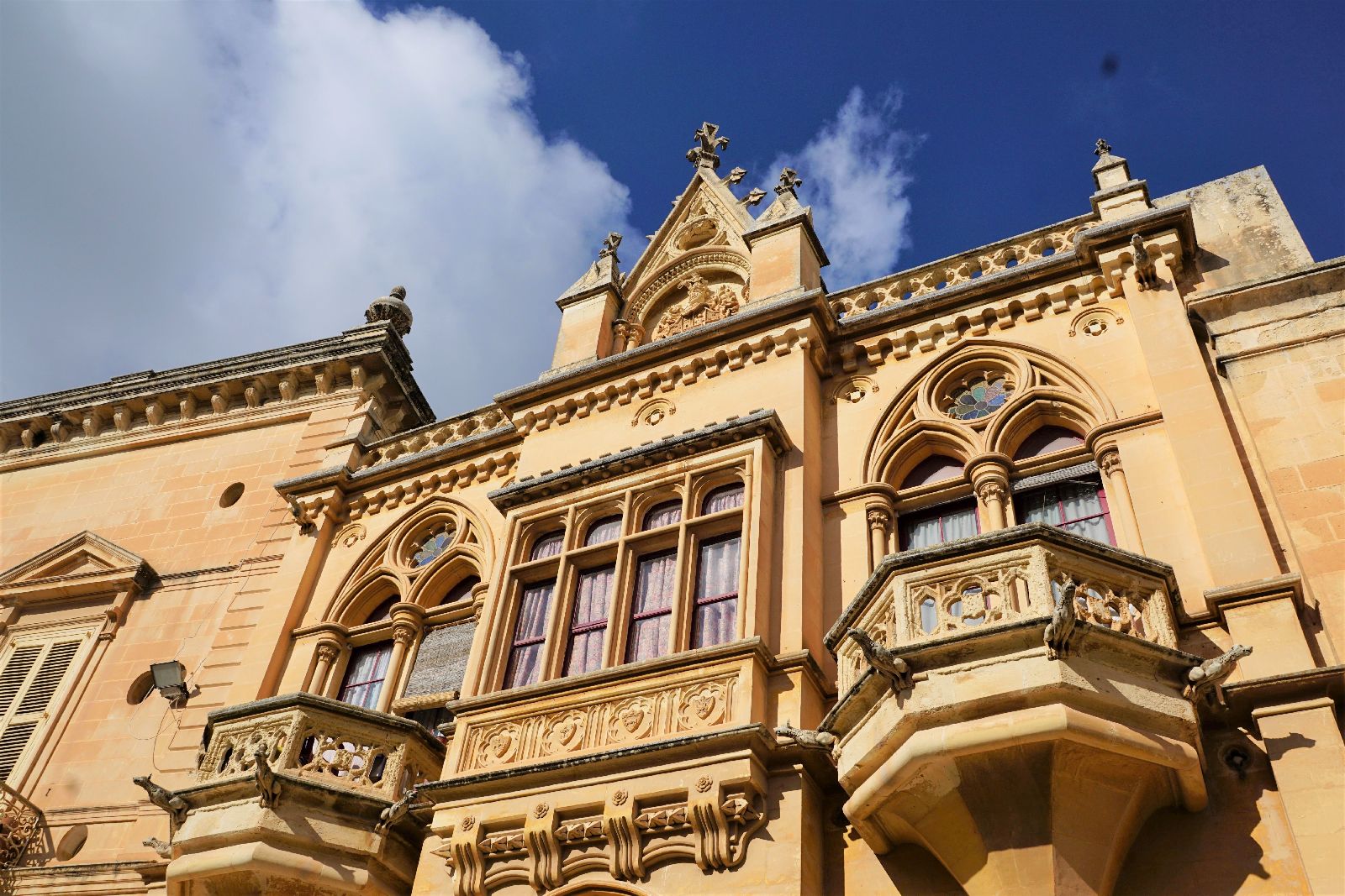 Facade of a Gothic church in Mdina, Malta