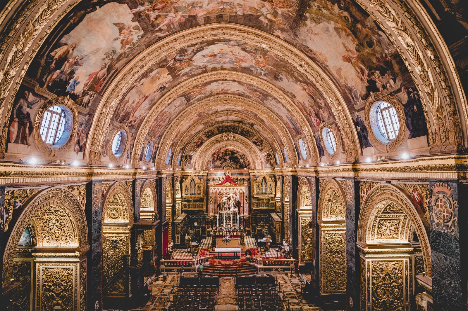 Baroque interiors of St Johns Co Cathedral in Valletta, Malta