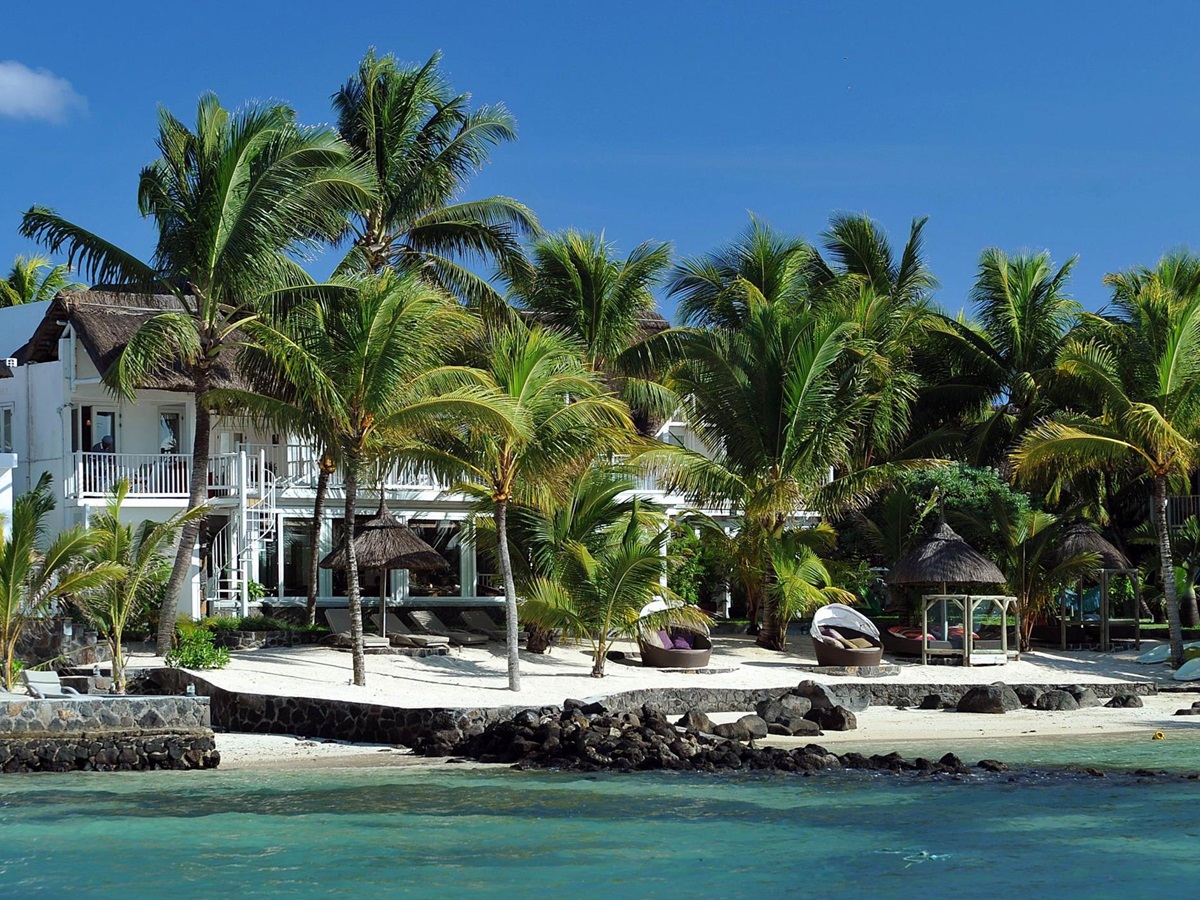 The sea and beach at 20 Degrees South, Mauritius