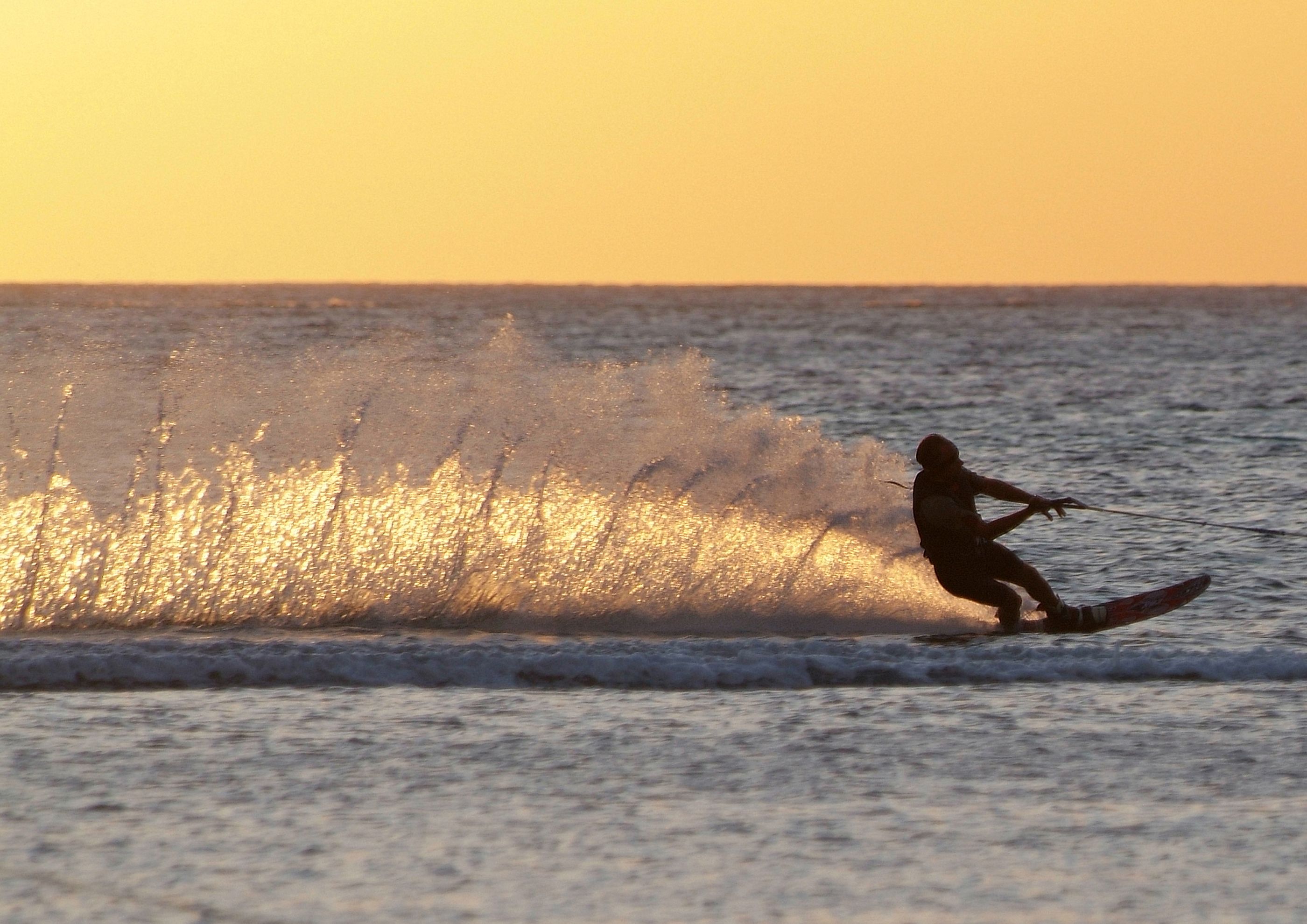 A water skier at 20 Degrees South, Mauritius