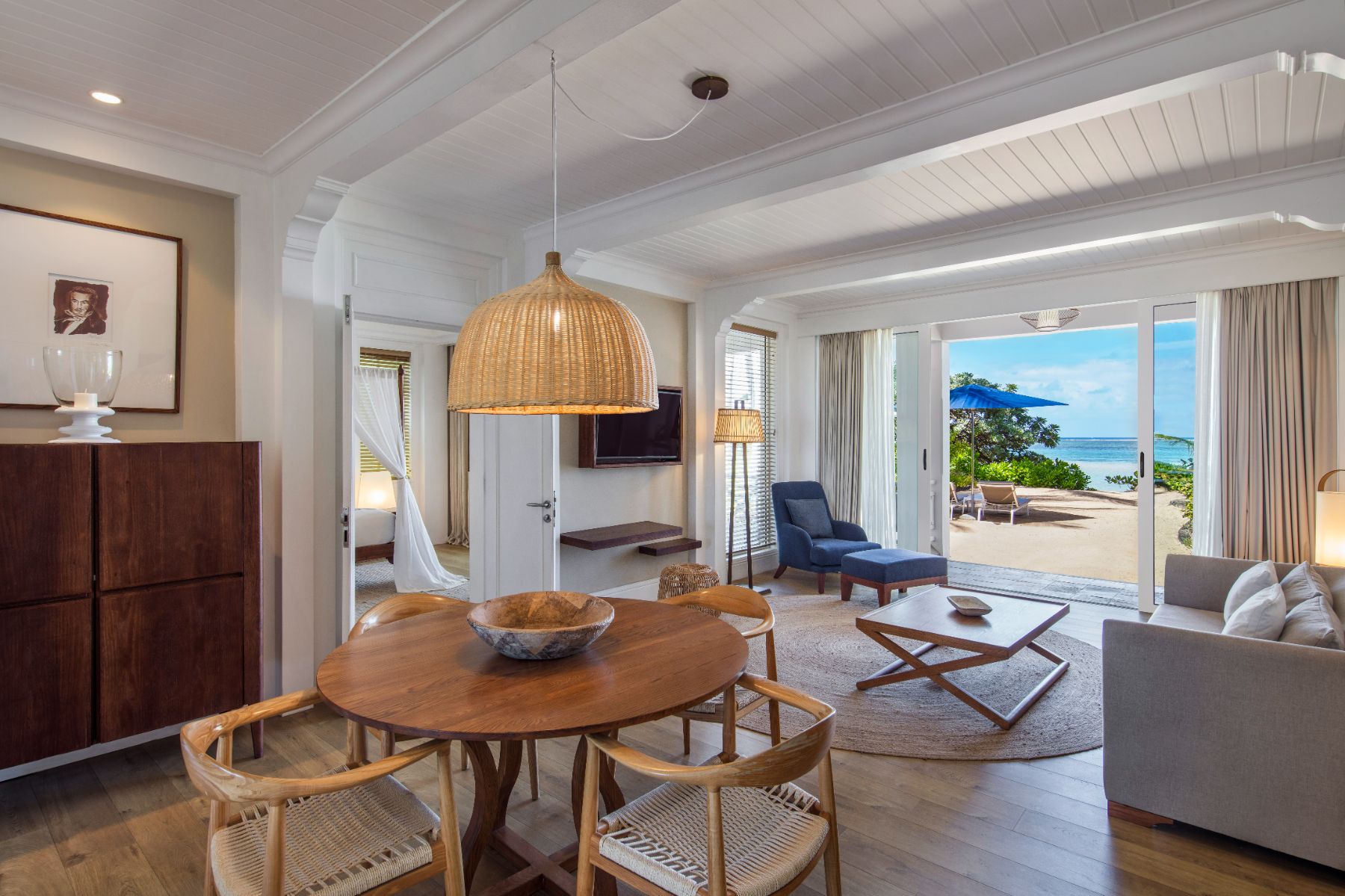 Guest suite living area at Heritage Le Telfair Golf & Wellness Resort in Mauritius