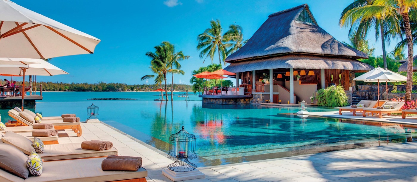 The main swimming pool of Le Prince Maurice, Mauritius