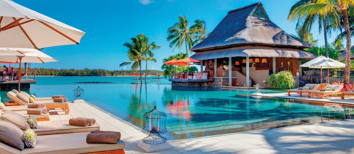 The main swimming pool of Le Prince Maurice, Mauritius