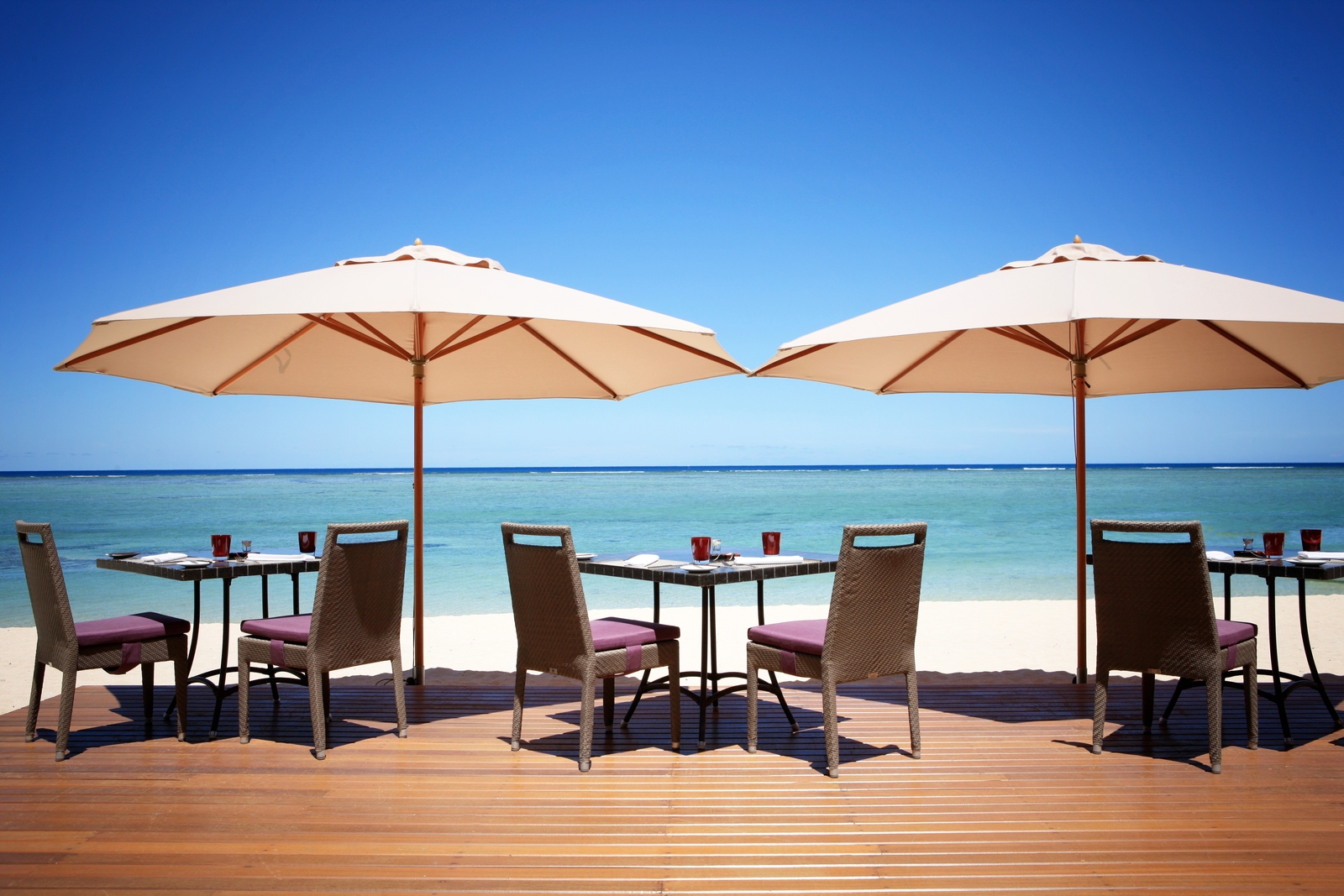 restaurant with ocean view at LUX* le Morne, Mauritius