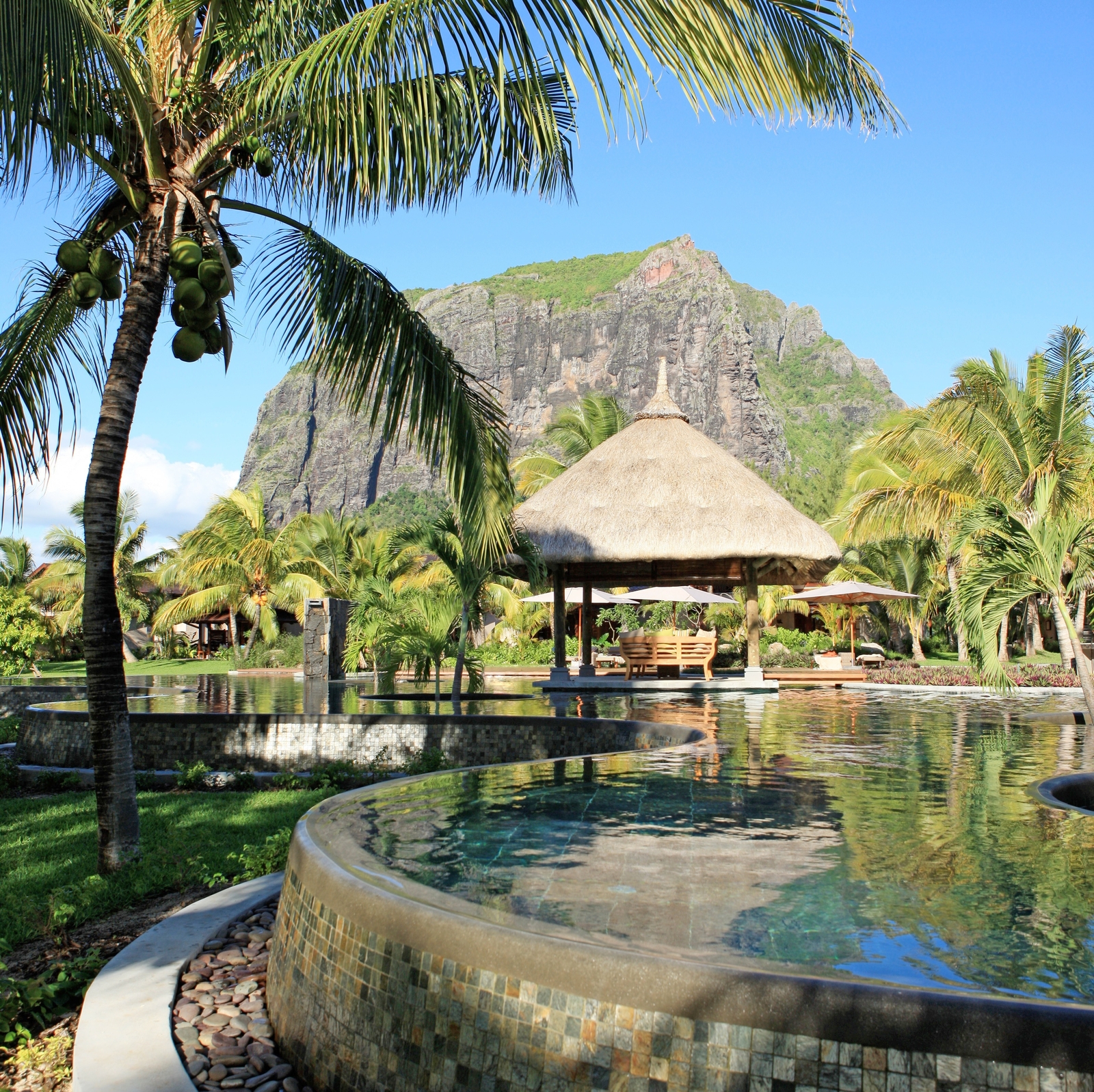 swimming pool of LUX* le Morne, Mauritius