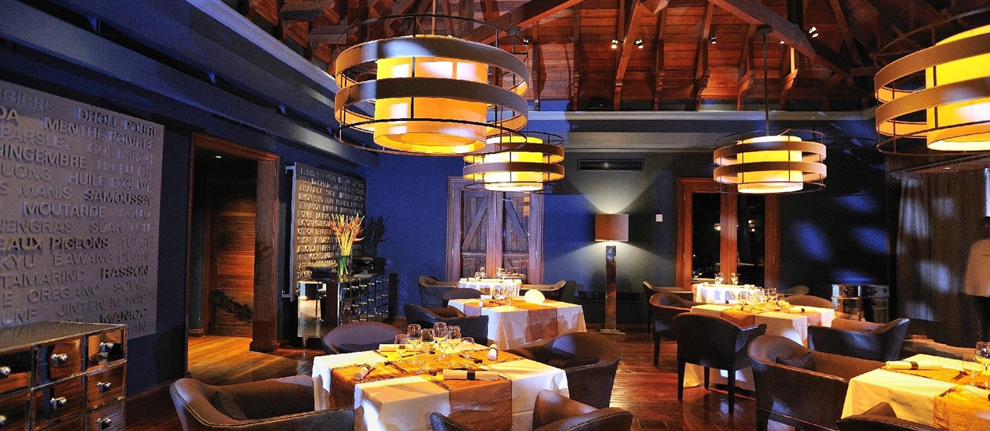 The Cilantro dining room of Maradiva Resort, mauritius