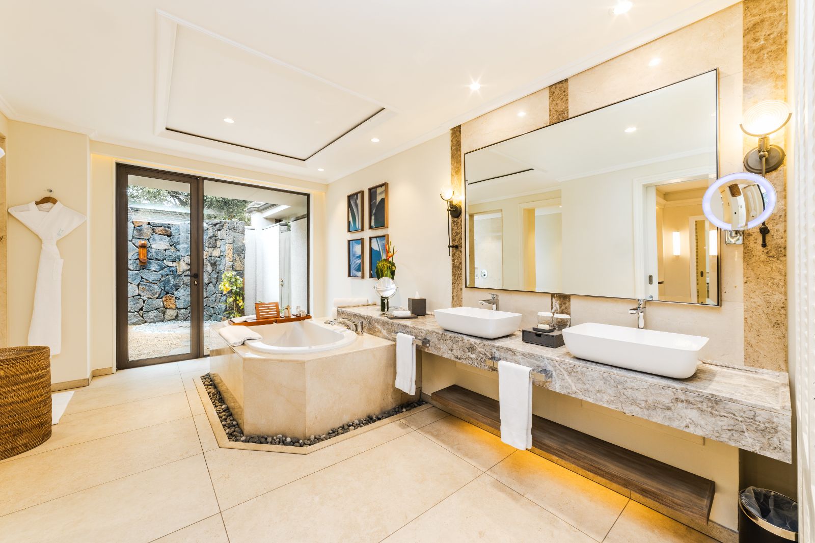 Luxury Suite Pool Villa bathroom at Maradiva Villas Resort and Spa