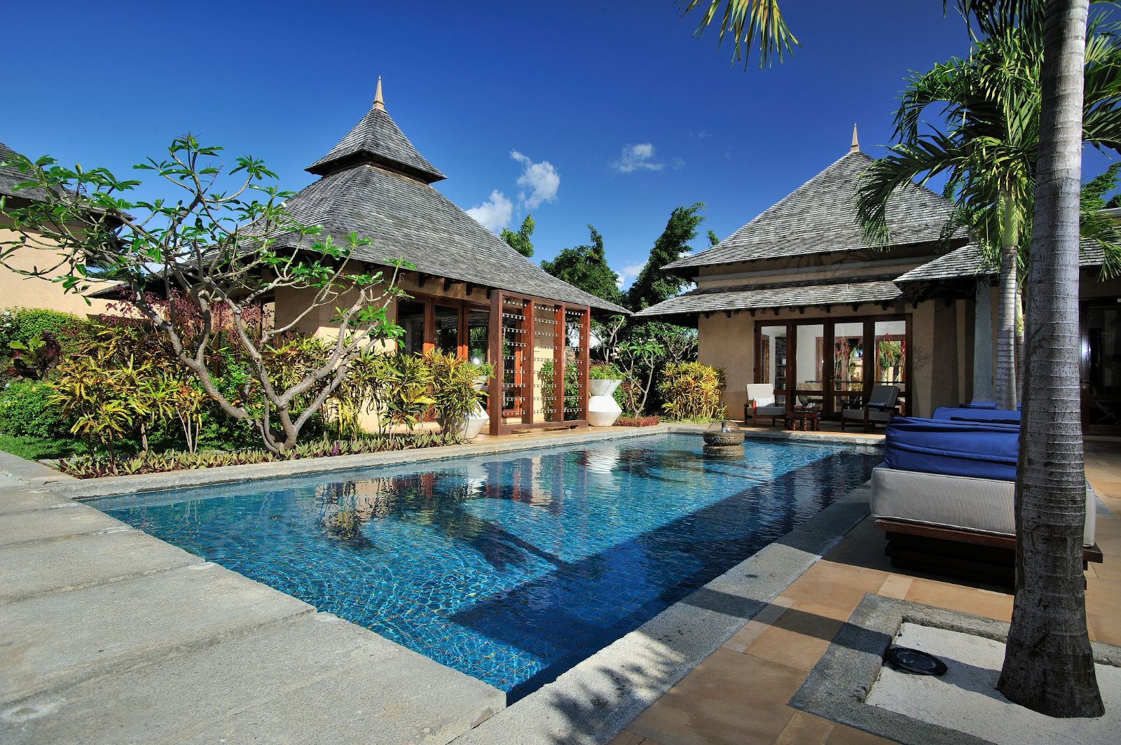 The yoga and meditational pavilion and swimming pool at Maradiva Villas Resort and Spa