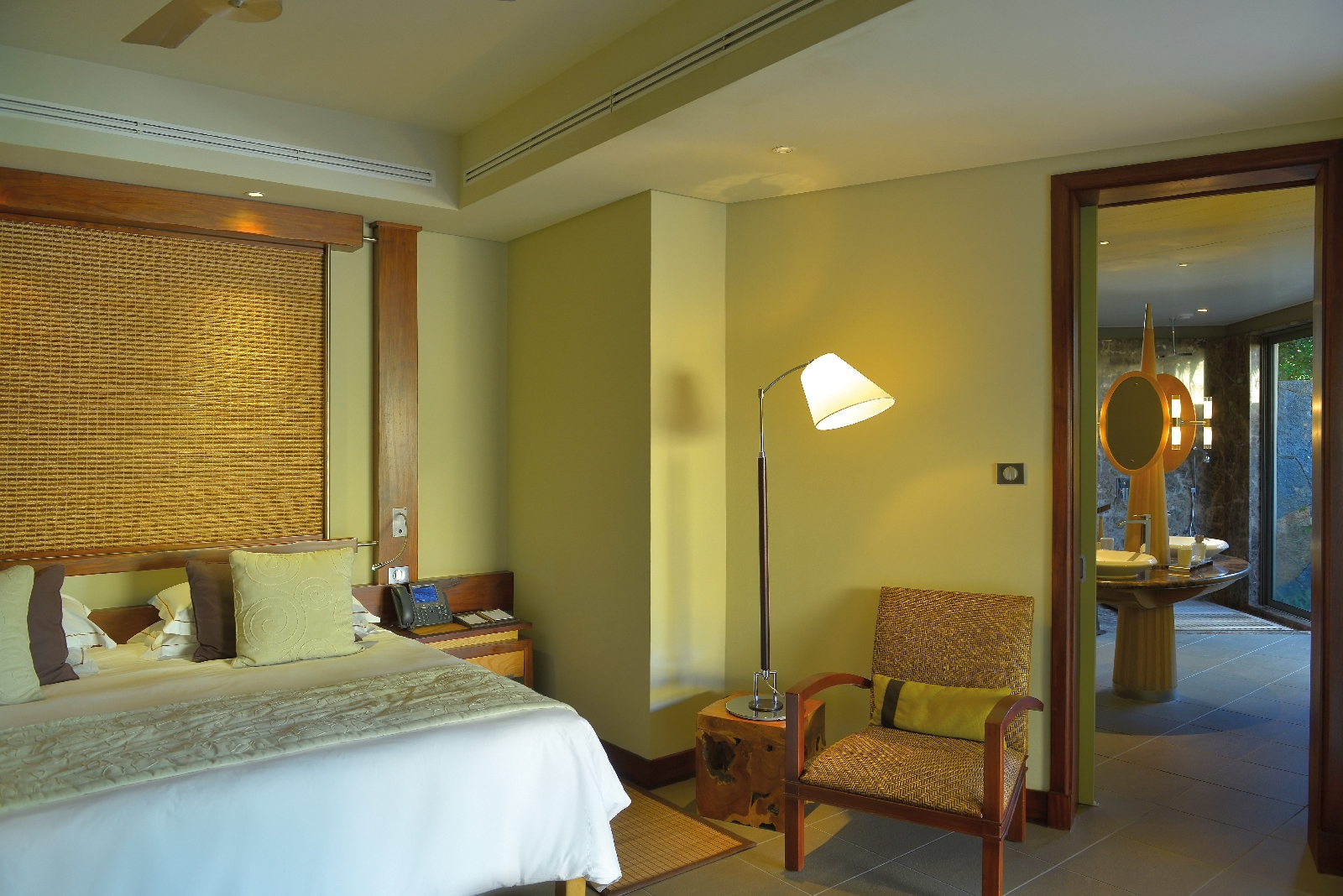 double bedroom of a pool villa at Royal Palm, Mauritius