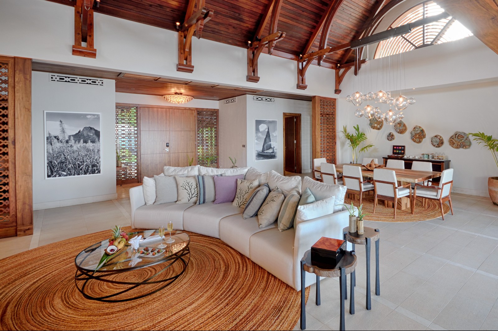 A living room at Shangri La Le Touessrok, Mauritius