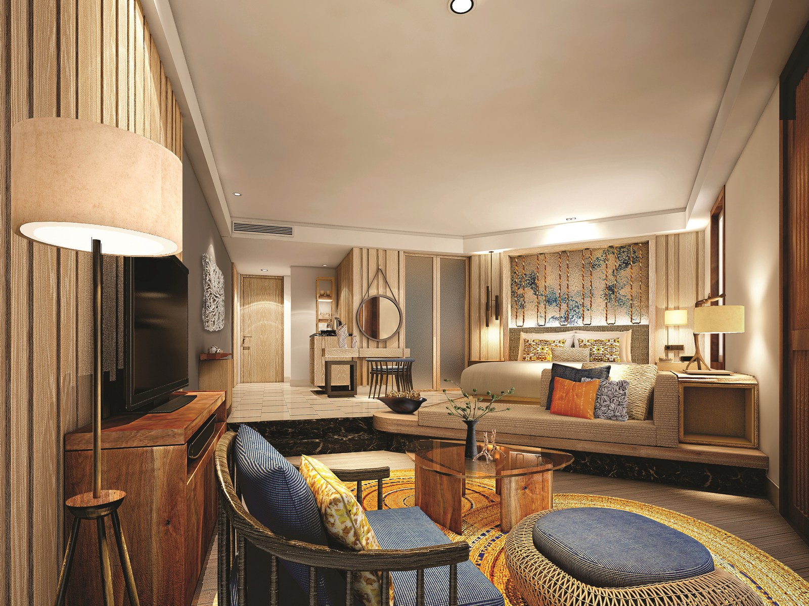 Interior of a suite at Shangri La Le Touessrok, Mauritius