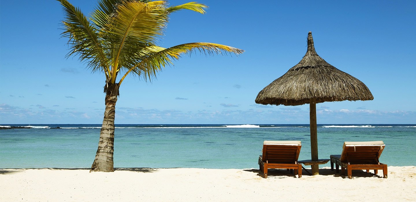 The beach at Shanti Maurice, Mauritius