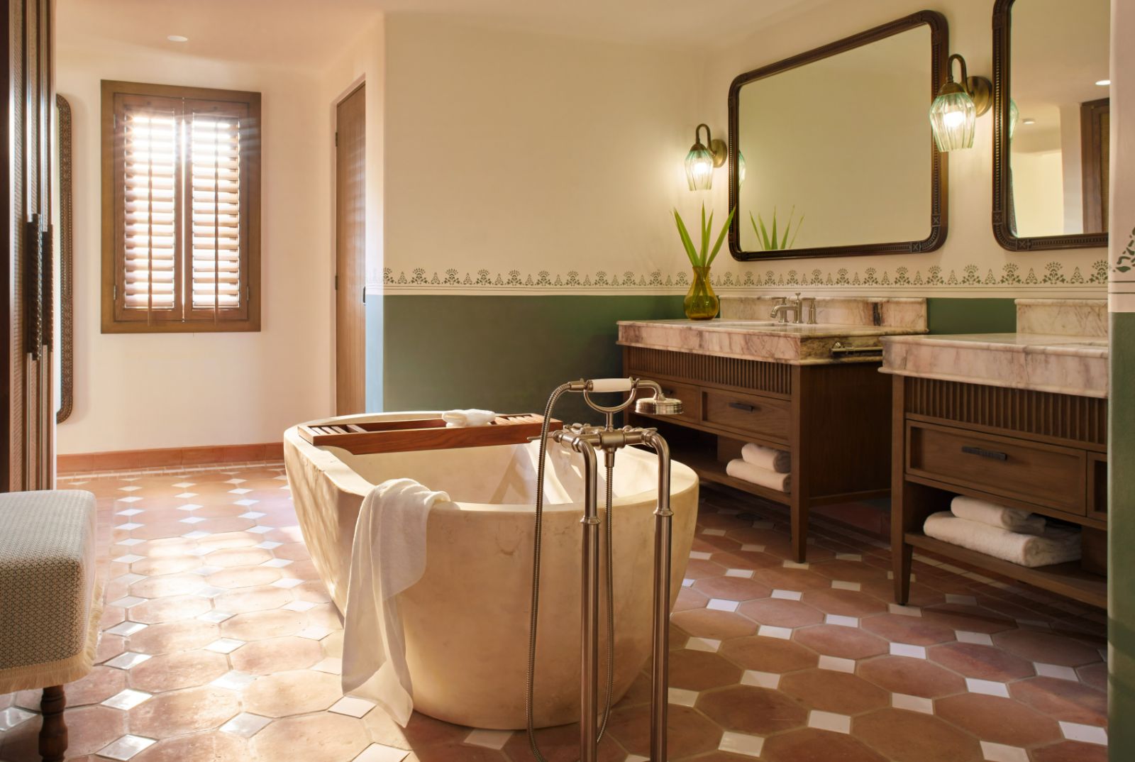 Freestanding bathtub in a suite at Belmond Maroma in Mexico