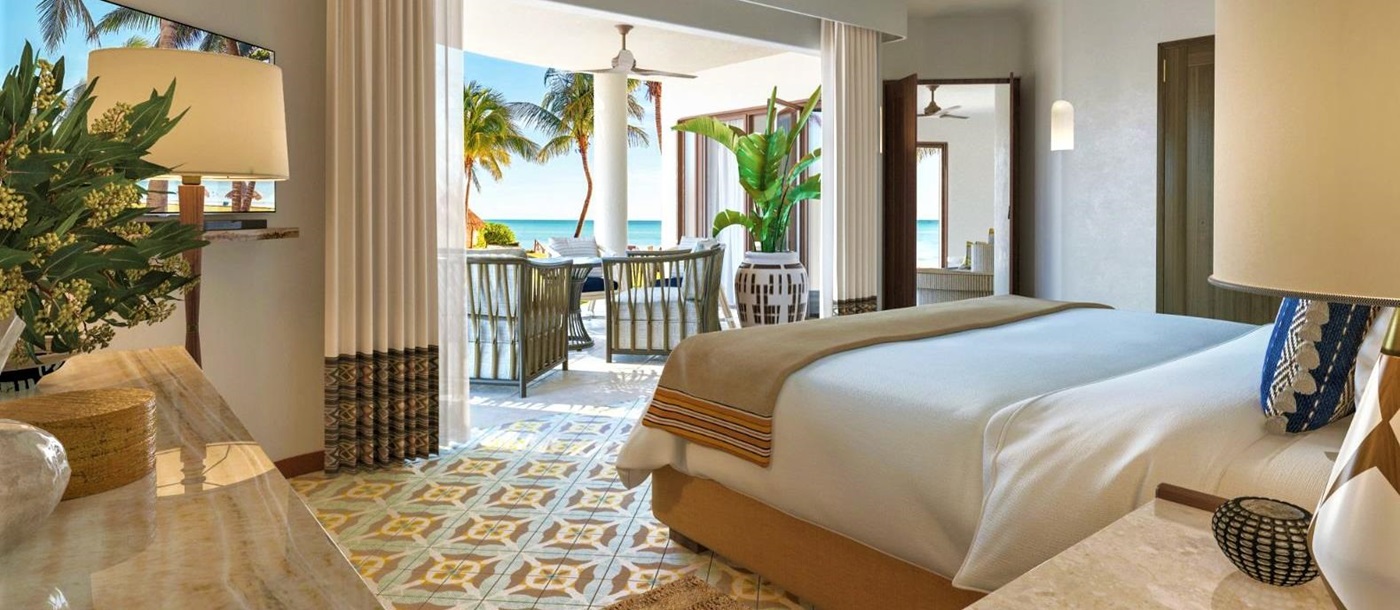 Guest suite with terrace at Belmond Maroma resort & Spa on the Riviera Maya in Mexico
