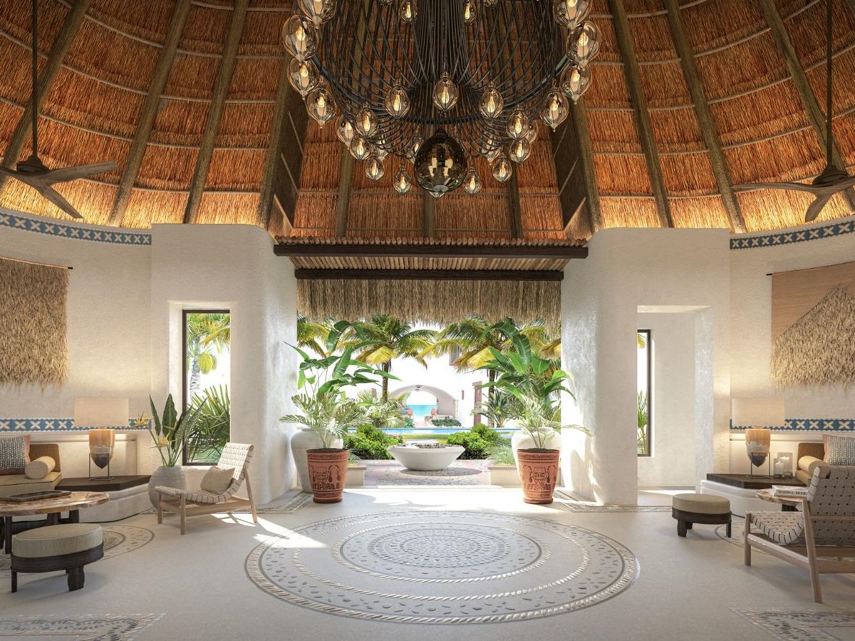 Reception and lounge at Belmond Maroma in Mexico