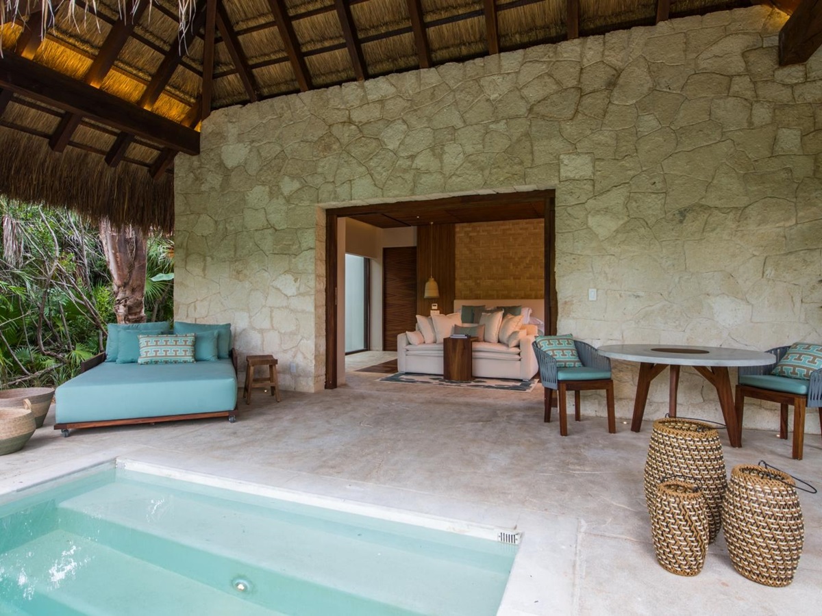 Villa terrace at Chable Maroma in Mexico