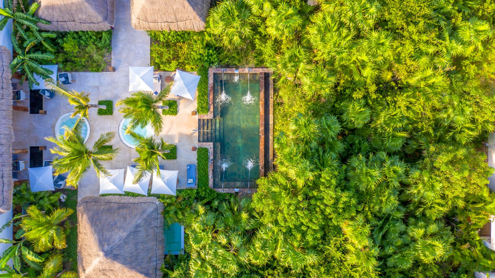 Aerial view of Chabla Maroma on the Yucatan Peninsula in Mexico