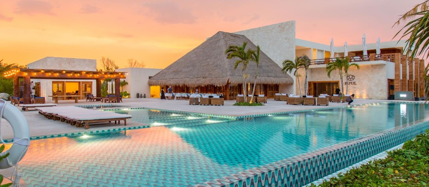 Sunset pool at Chabla Maroma on the Yucatan Peninsula in Mexico