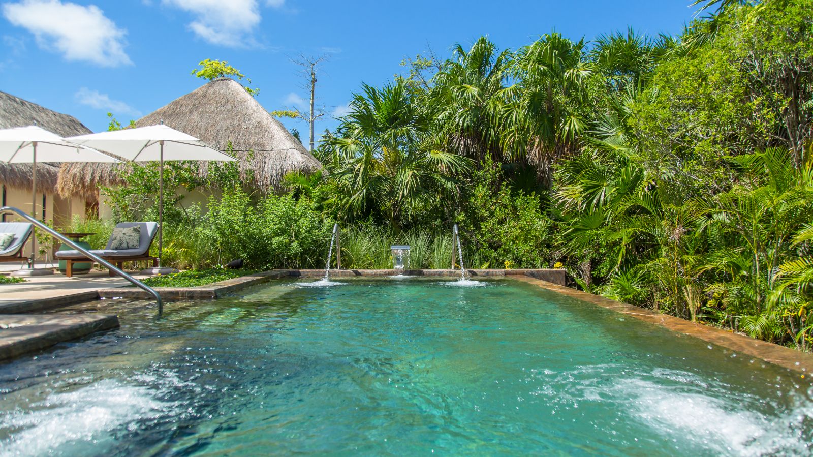 Poolside at Chabla Maroma on the Yucatan Peninsula in Mexico