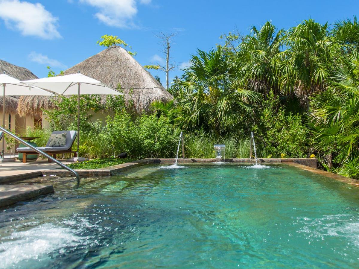 Poolside at Chabla Maroma on the Yucatan Peninsula in Mexico