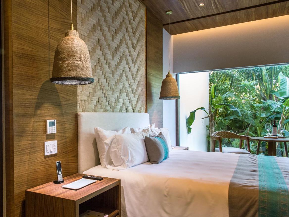 Bedroom in Serenity Villa at Chabla Maroma on the Yucatan Peninsula in Mexico