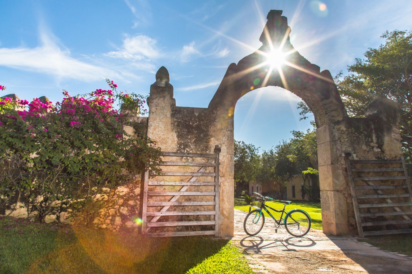 A bike at the entrance of Chable Yucatan on The Yucatan Peninsula in Mexico