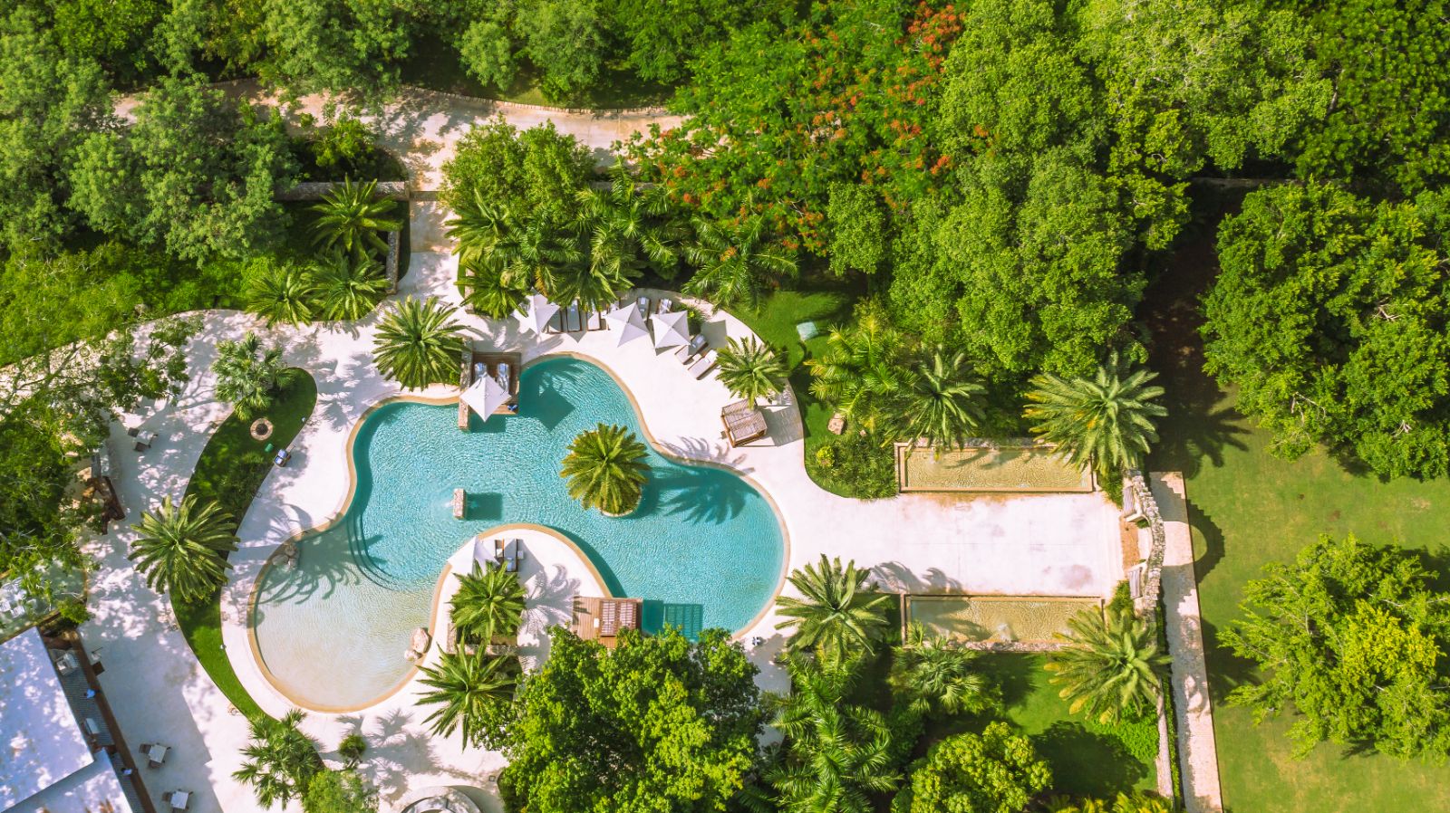 Aerial view of pool at Chable Yucatan on The Yucatan Peninsula in Mexico