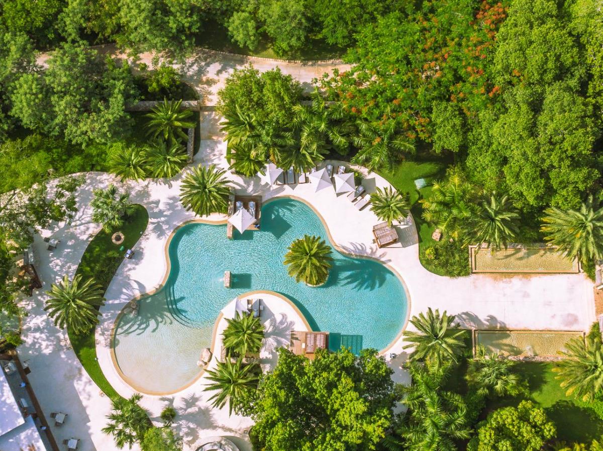 Aerial view of pool at Chable Yucatan on The Yucatan Peninsula in Mexico