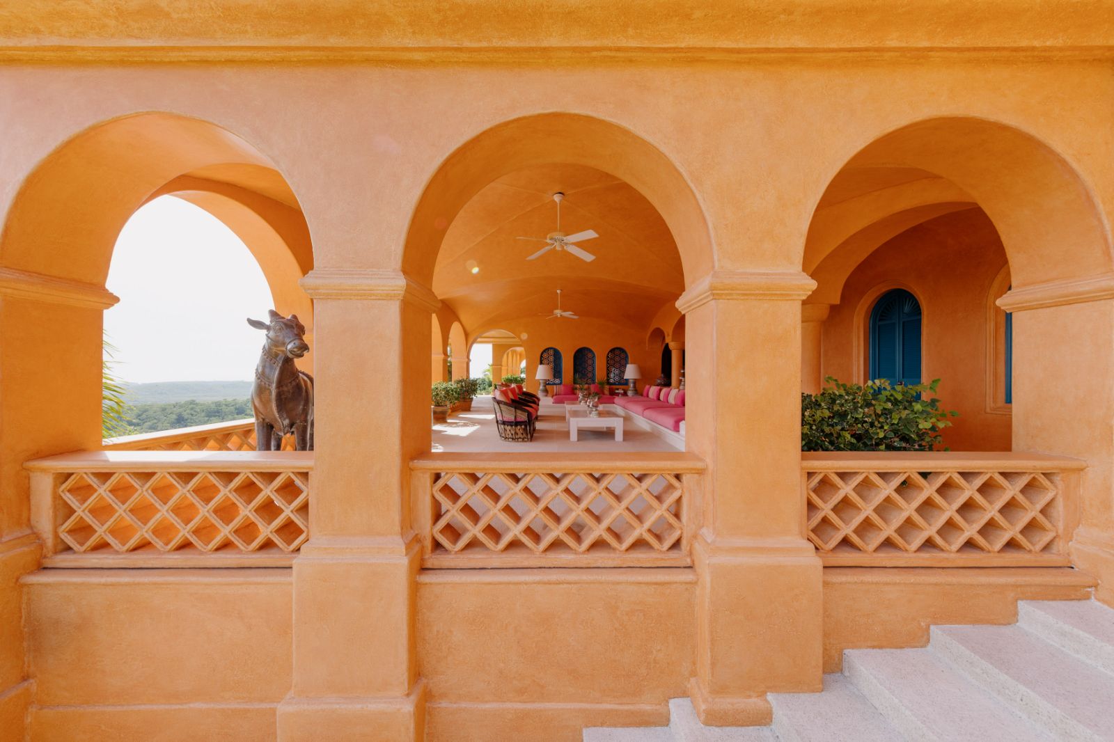 Arches on the terrace of Casa Alborada at Cuixmala on Mexico's Pacific Coast