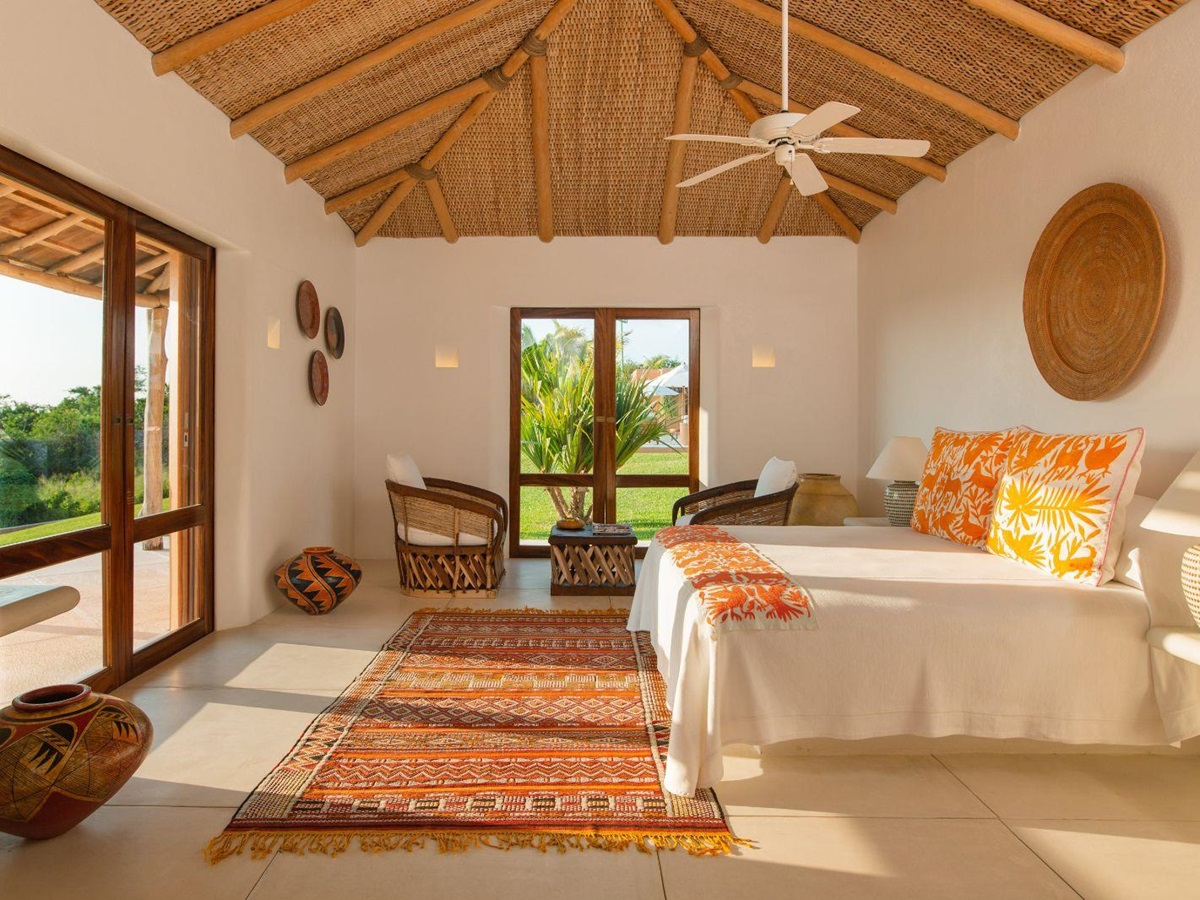 Casa Torre bedroom at Cuixmala on Mexico's Pacific Coast