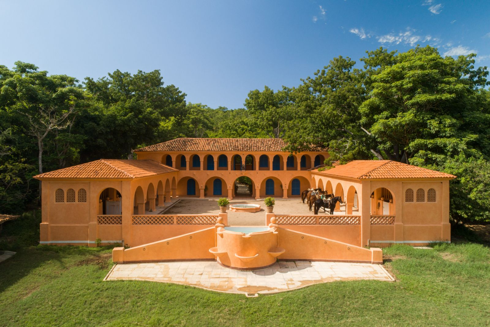 Horse stables at Cuixmala on Mexico's Pacific coast