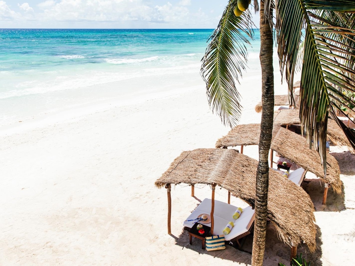 Beach at Hotel Esencia in Mexico