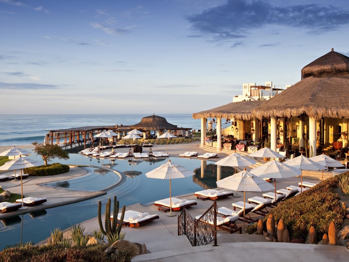 Aerial of pool at Rosewood Las Ventanas in Mexico