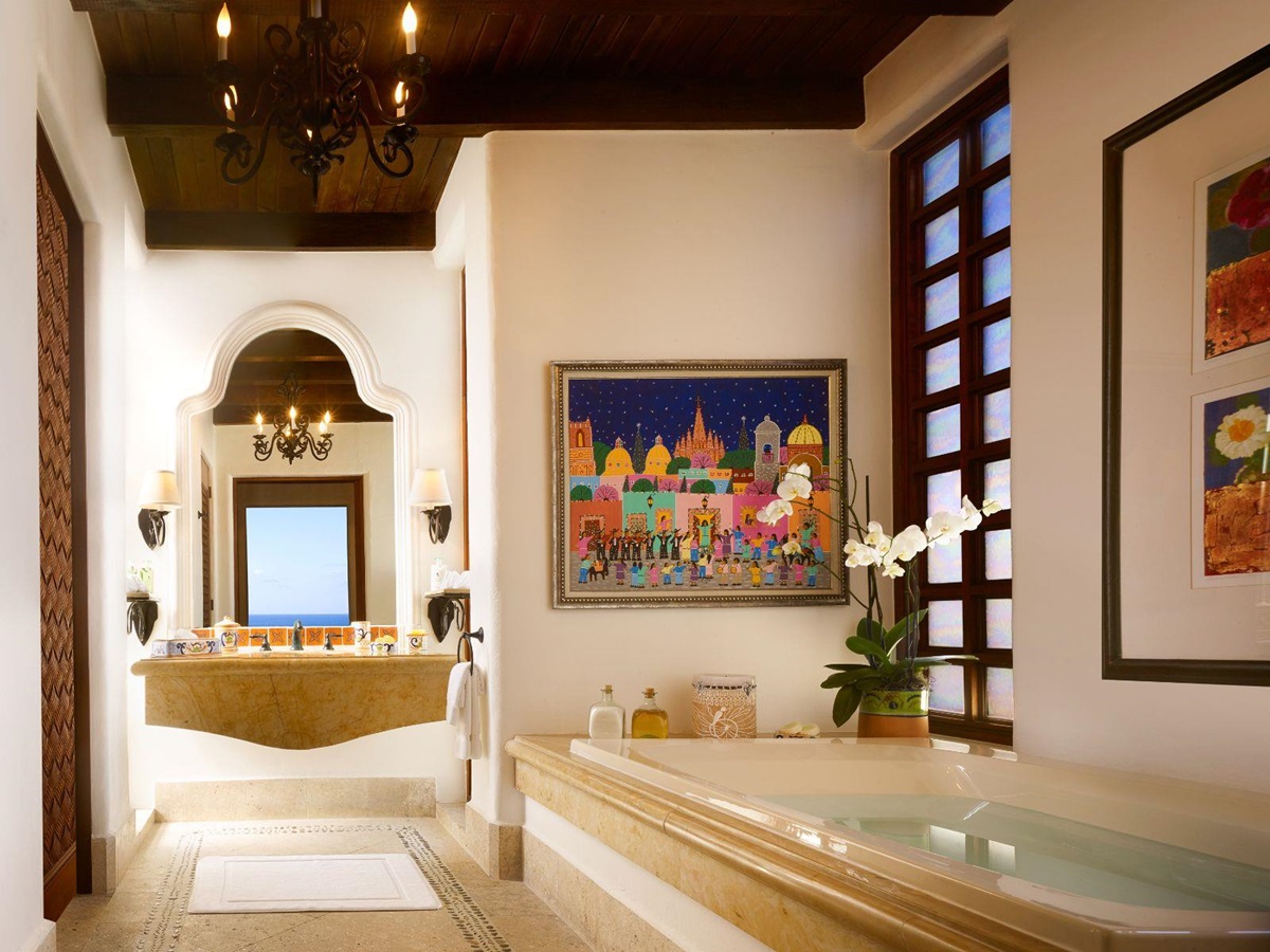 Guest suite bathroom at Rosewood Las Ventanas Al Paraiso in Mexico's Los Cabos