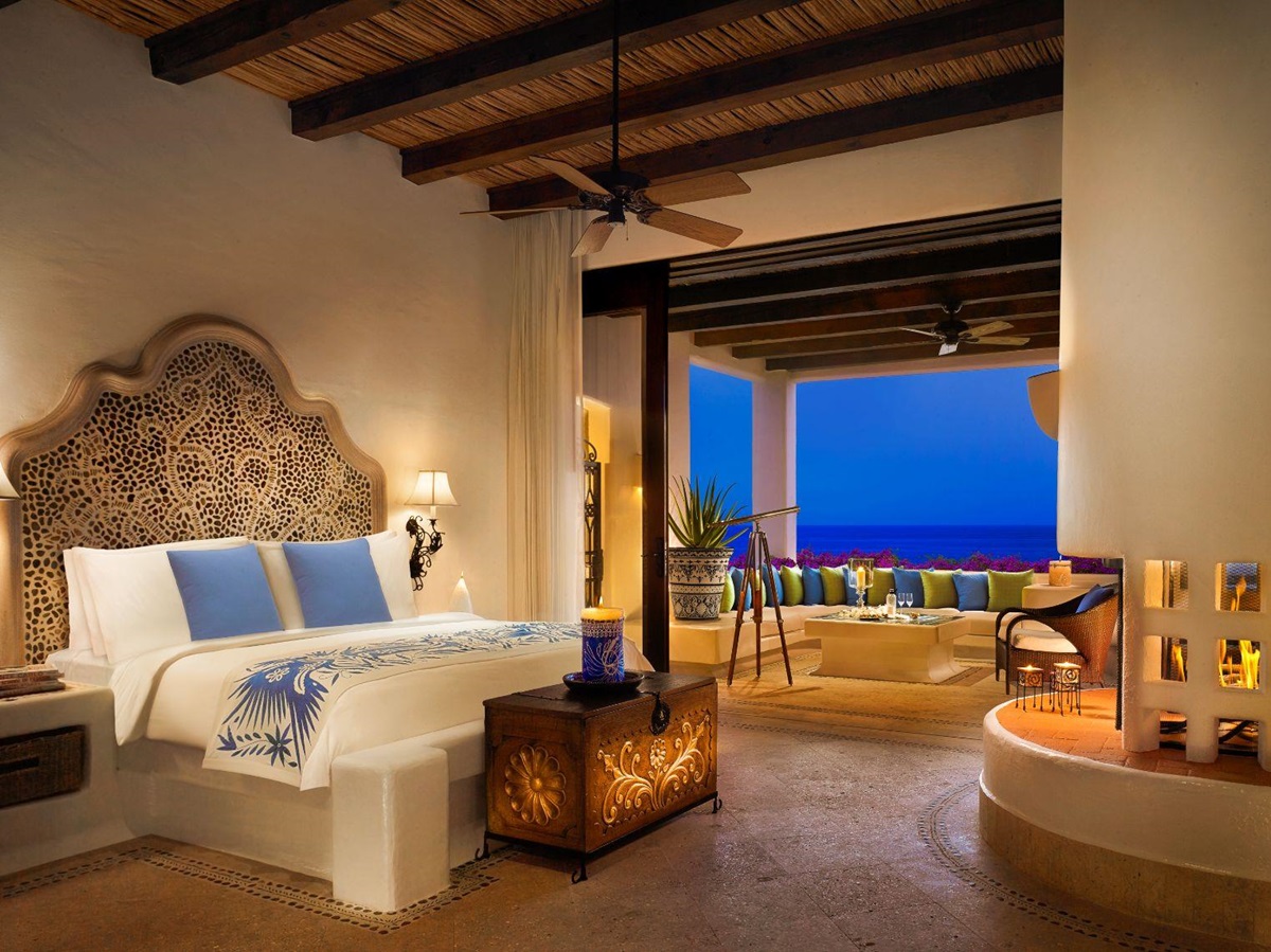 Guest suite bedroom at Rosewood Las Ventanas Al Paraiso in Mexico's Los Cabos