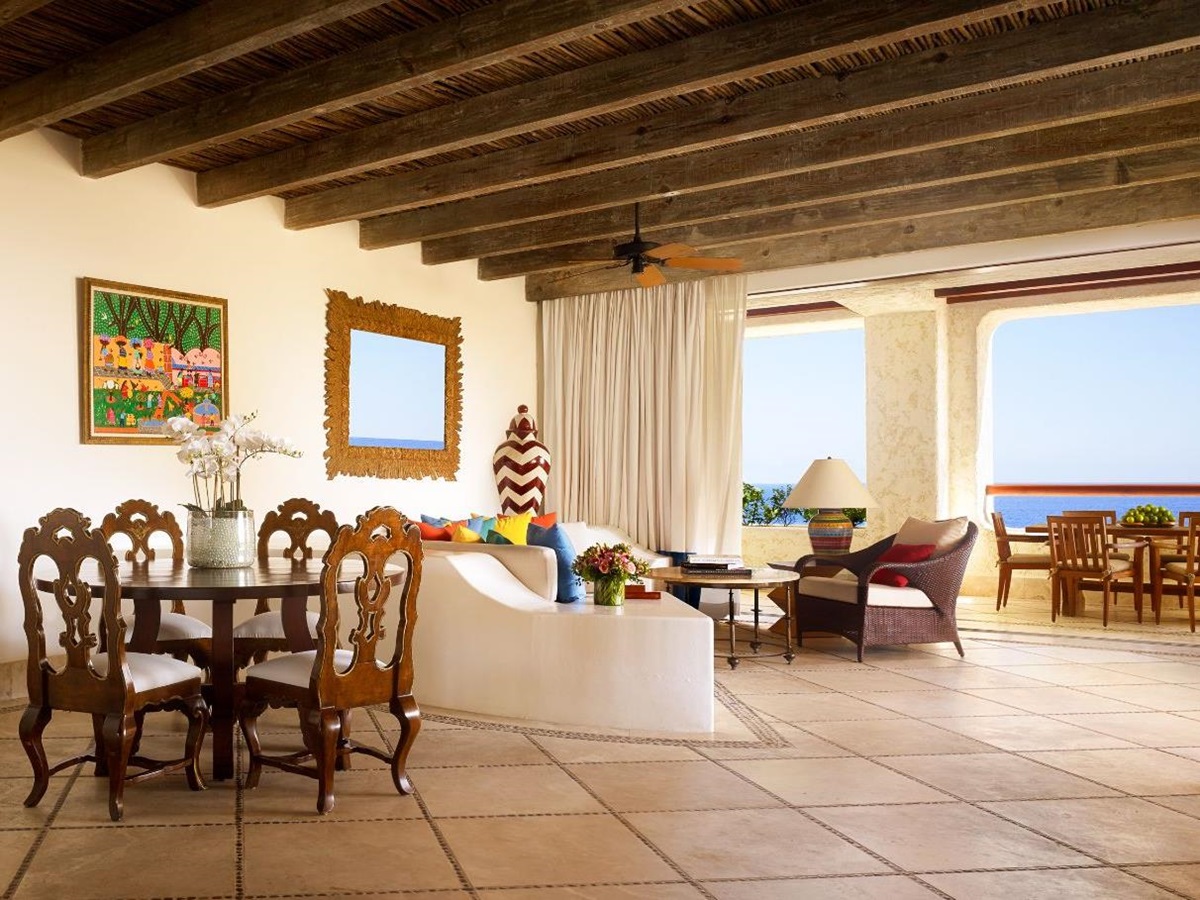Guest suite living area at Rosewood Las Ventanas Al Paraiso in Mexico's Los Cabos